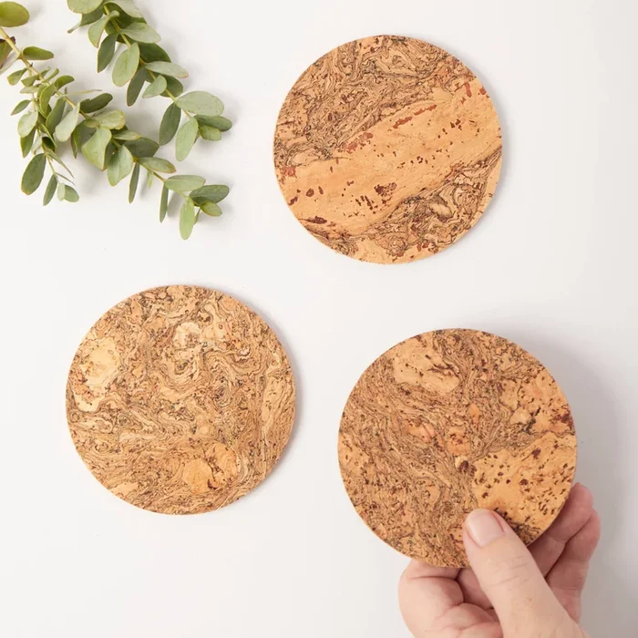 Natural Cork Coasters – Round
