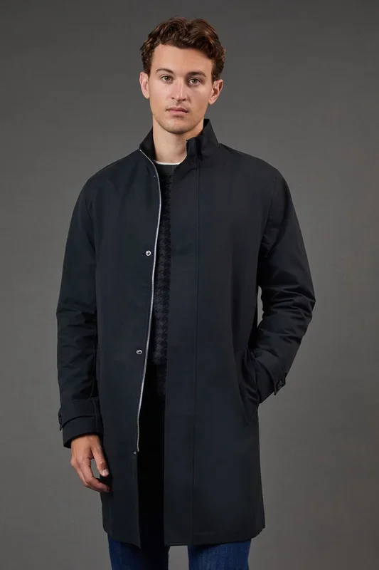 Navy Smart Funnel Neck Mac