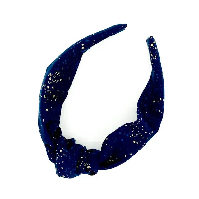 Navy Speckled Top Knot Alice Band
