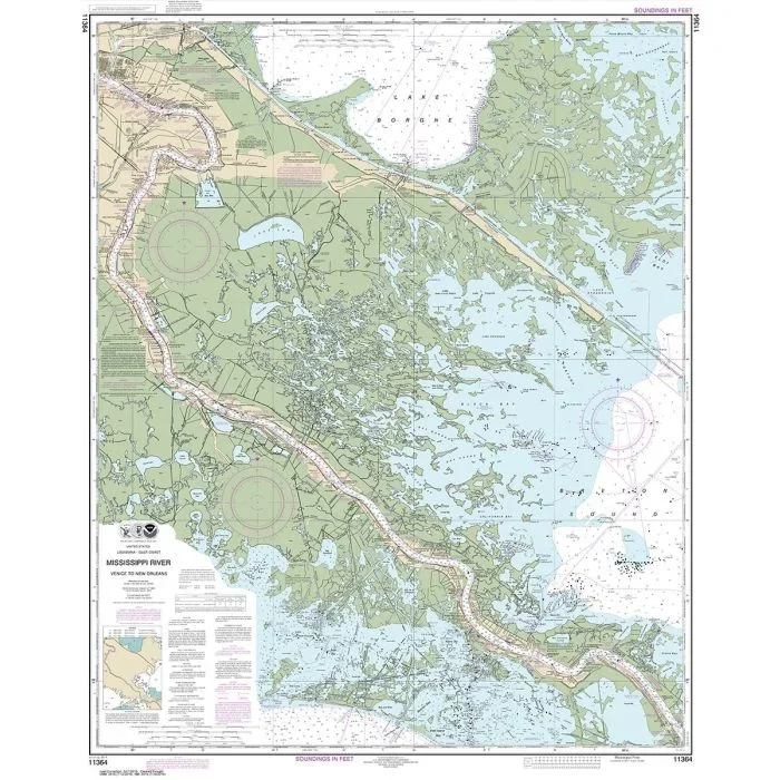 NOAA Chart 11364 – Mississippi River—Venice to New Orleans