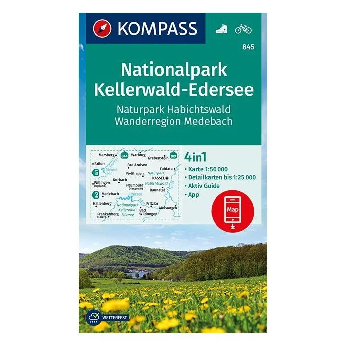 NP Kellerwald-Edersee – Habichtswald NP – Medebach Hiking Region Kompass 845