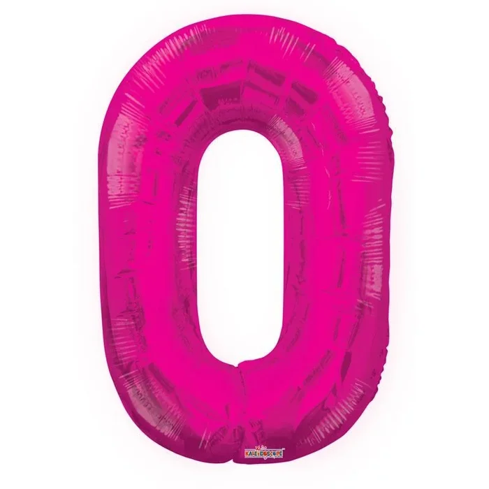 Number 0 Foil Balloon 34″ Magenta