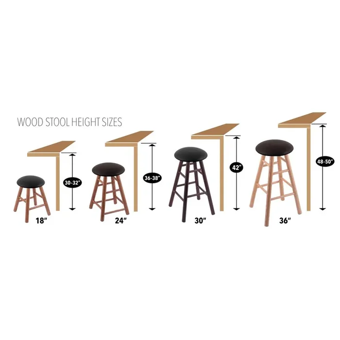 Oak Round Cushion 36″ Swivel Extra Tall Bar Stool with Smooth Legs, Natural Finish, and Canter Sand Seat