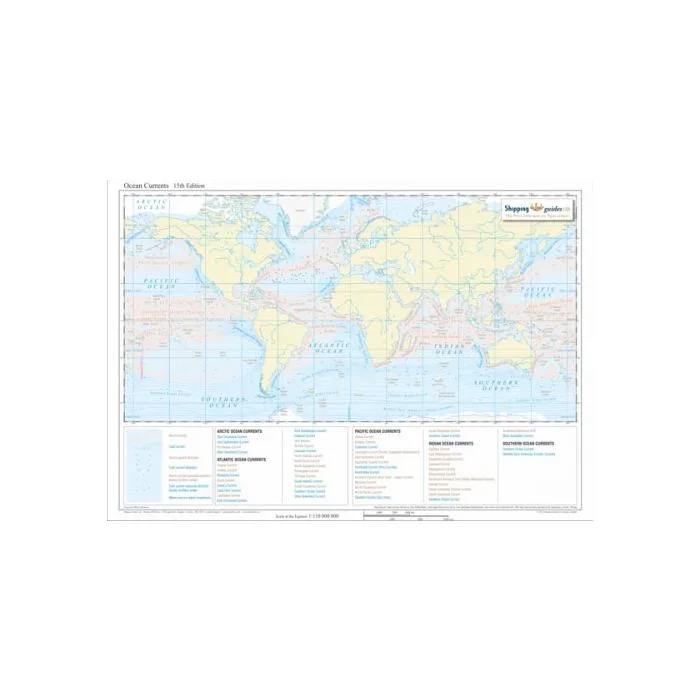 Ocean Currents World Map A1 size