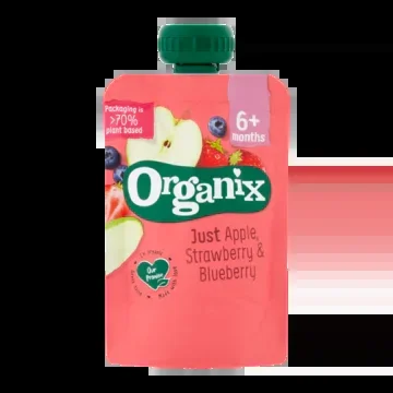 Organix Apple, strawberry and blueberry squeeze fruit (from 6 months)