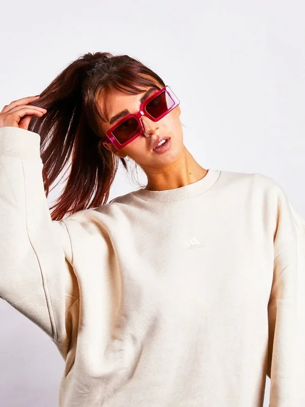 Oversized Rectangle Plastic Frame Sunglasses