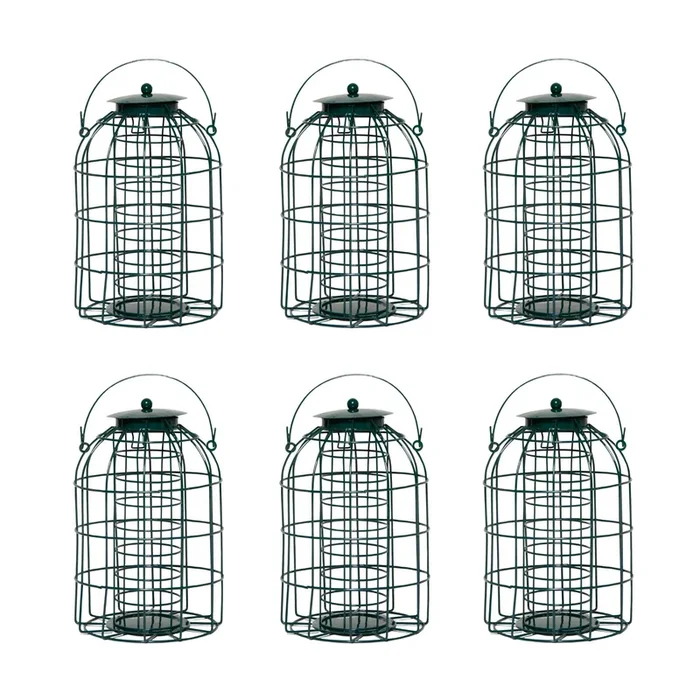 Pack of 6 Wild Bird Fat Ball Feeder with Squirrel Guard