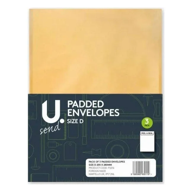 Padded Envelopes Size D Peel & Seal 3 Pack