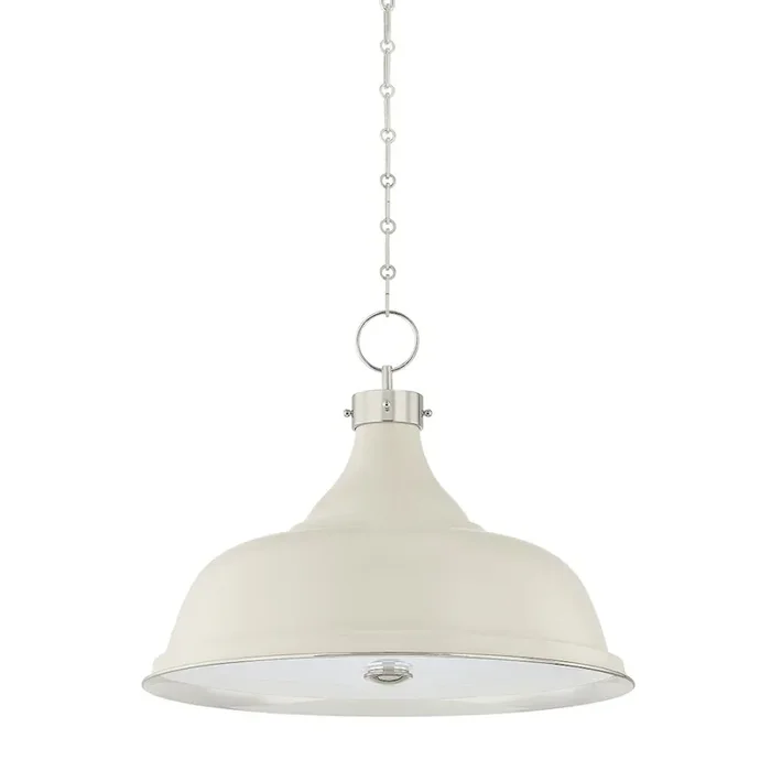 Painted No. 1 Pendant Polished Nickel/Off-White Color
