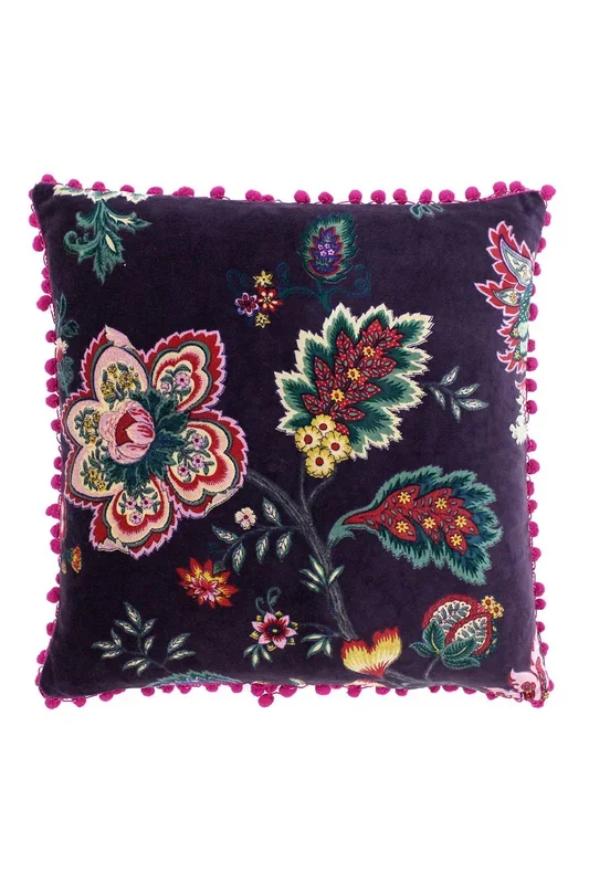 Palampur Floral Printed Pom Pom Trimmed Cushion
