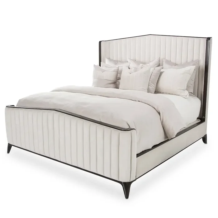 Paris Chic Queen Channel Tufted Panel Bed – Espresso