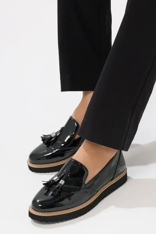 Patent Tassel Slip-On Loafers