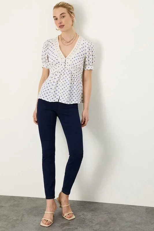 Patsy Spot Print Tea Top