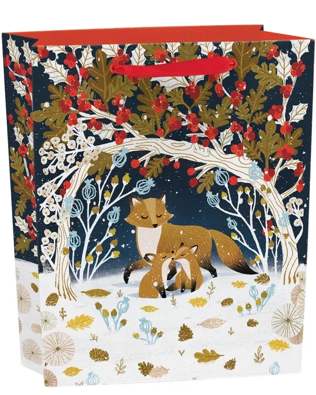 Paw Prints In The Snow Medium Gift Bag