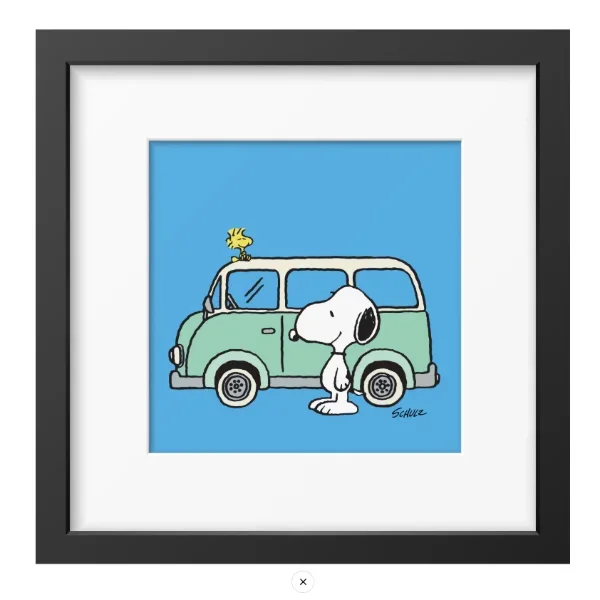 Peanuts Camper Handmade Framed Print 12×12
