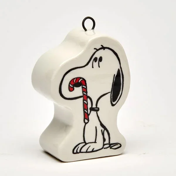 Peanuts Christmas Ornament Snoopy with a Candy Cane