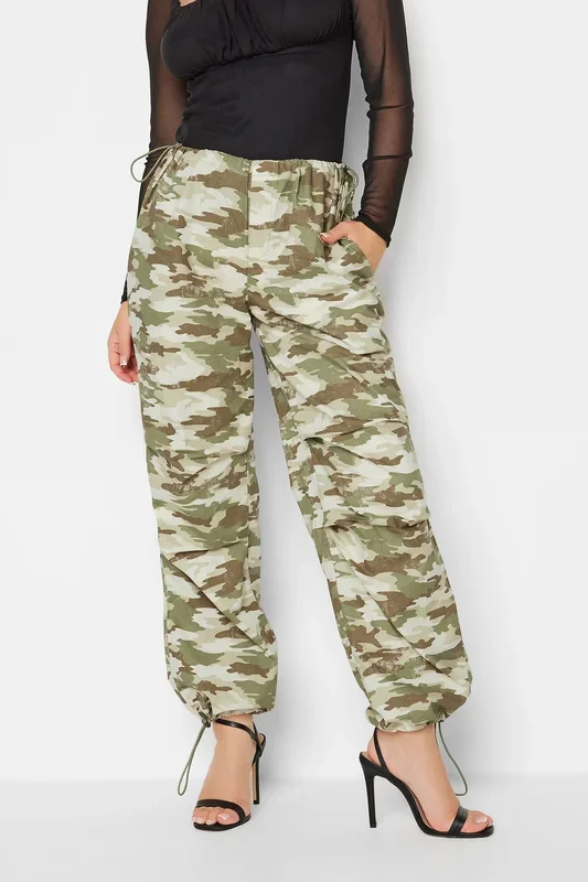 Petite Camo Parachute Trousers