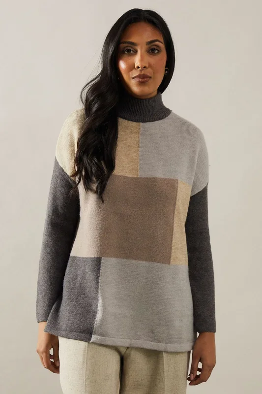 Petite Colourblock Stitch Jumper