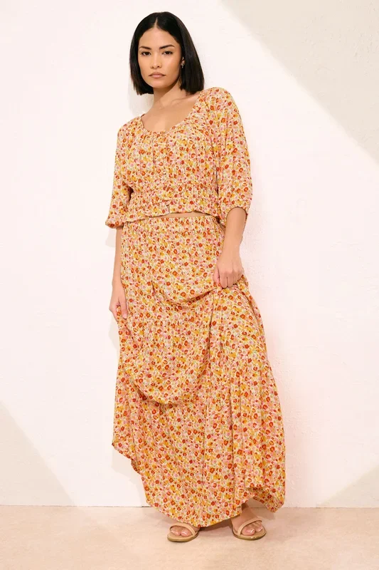 Petite Ditsy Floral Maxi Skirt