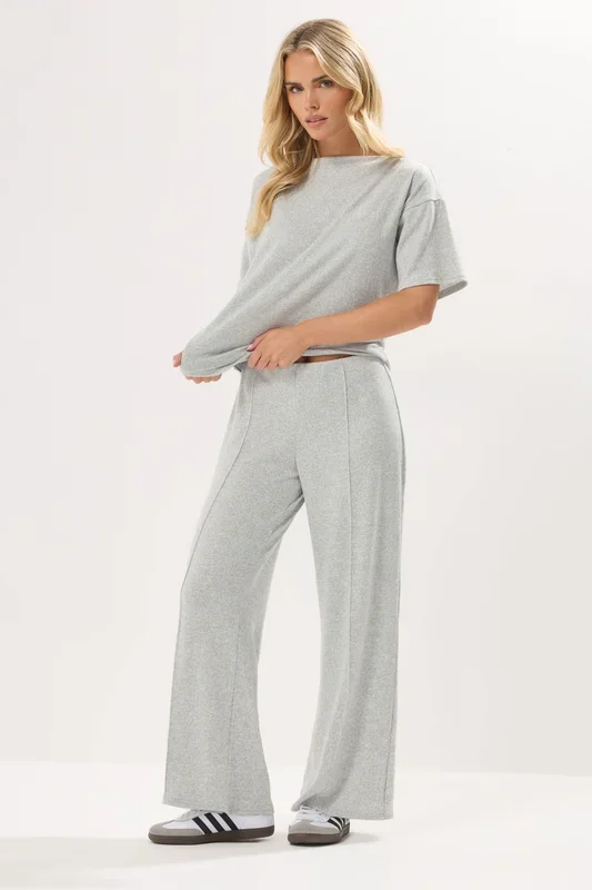 Petite Marl Soft Touch Pintuck Trousers