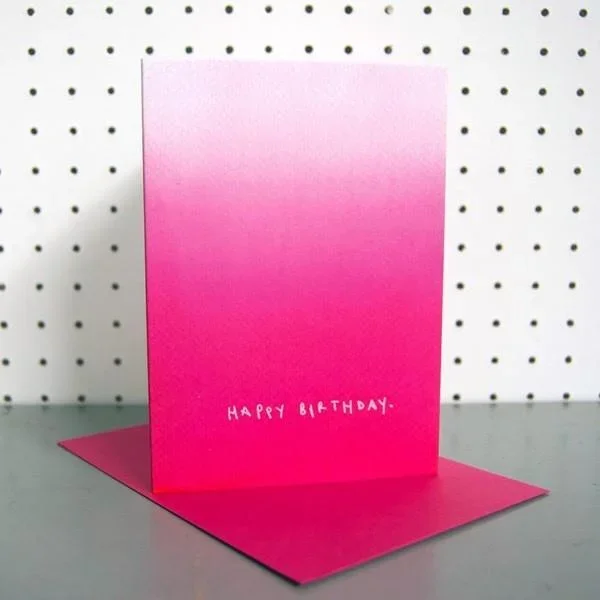 Pink Ombre Happy Birthday Card
