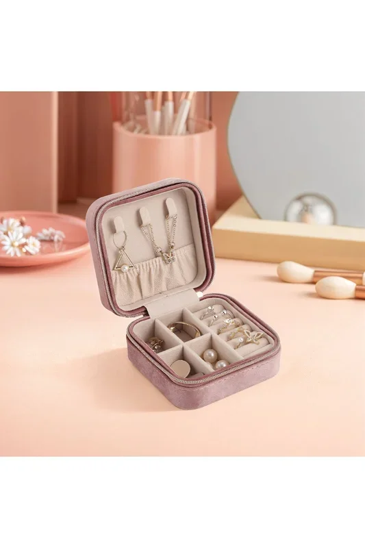 Pink Portable Travel Jewellery Box