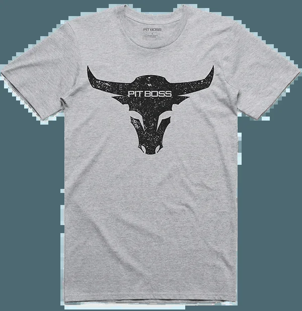 Pit Boss Men’s Grey Bull T-Shirt LARGE