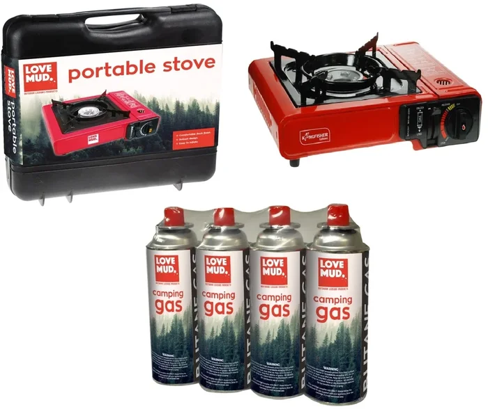 Portable Camping Gas Stove Single Burner butane Cooker BBQ Outdoor Travel Case