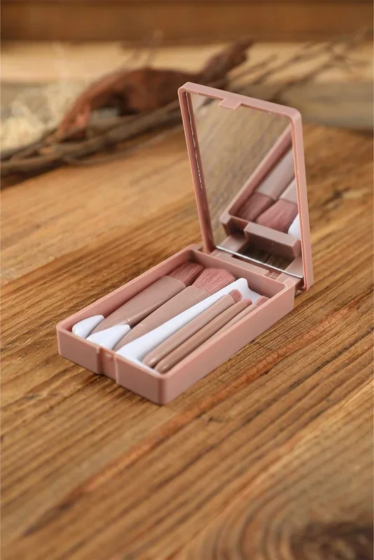 Portable Makeup Brushes Set with Mirror