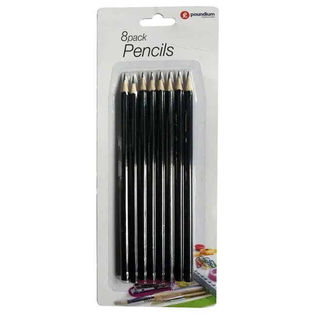 Poundium Black Pencils 8 Pack