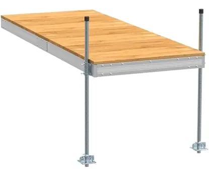 Pre-Built Aluminum Stationary Dock with Wood Top – 4‘x10‘