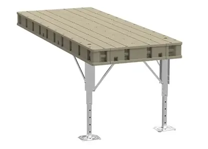 Pre-Built Premium Frame Stationary Dock with Resin Top – 4‘x10‘