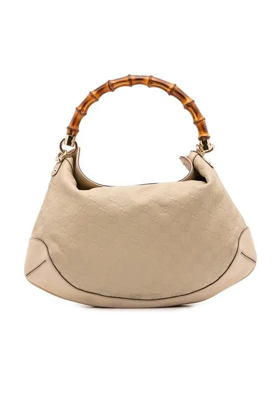 Preloved Bamboo Handle Top-Handle Bag- Brown Satchel