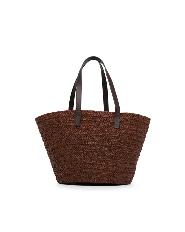Preloved Brown Straw Shopping Tote Bag Women