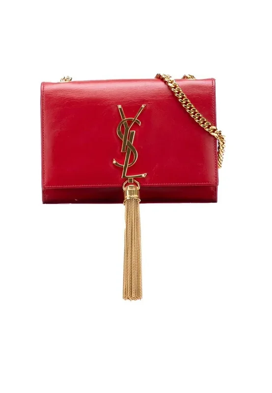 Preloved Chain Tassel Flap Bag- Red Crossbody Bags
