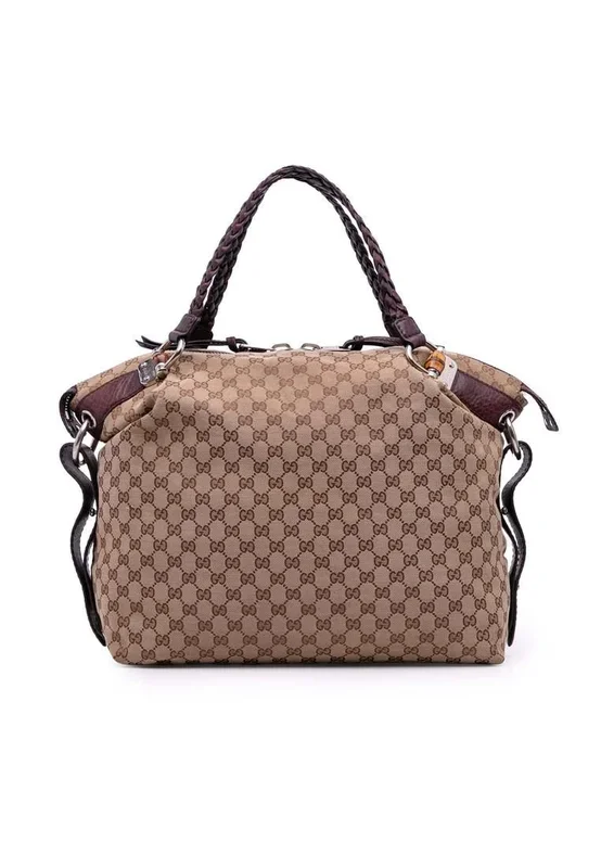 Preloved Classic Pattern Handbag- Brown Tote Bags