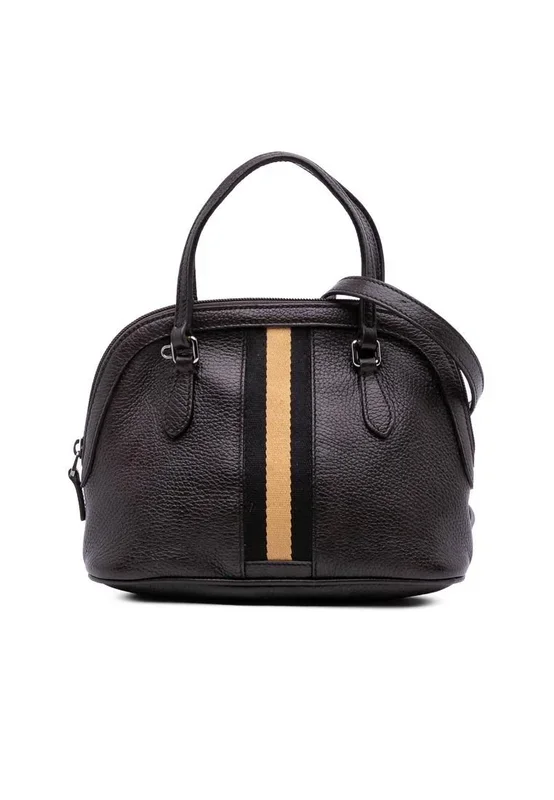 Preloved Dome Leather Handbag- Brown Satchel