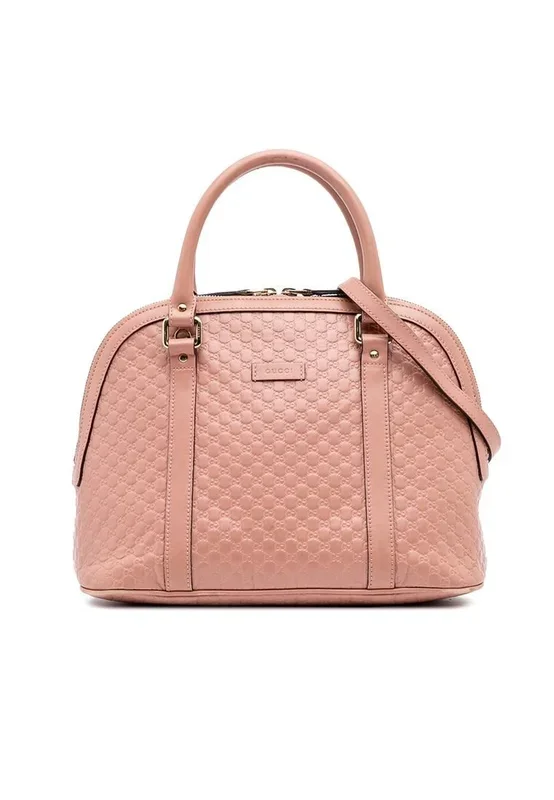 Preloved Dome Leather Satchel- Pink