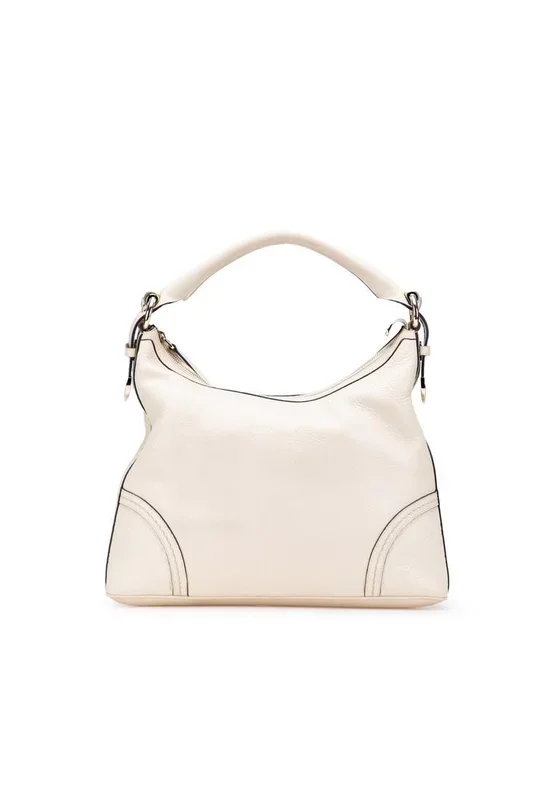 Preloved Elegant Shoulder Bag with Top Zip Closure and Handle-
