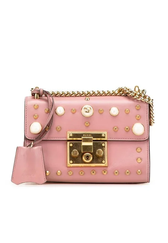 Preloved Padlock Shoulder Bag- Pink Crossbody Bags