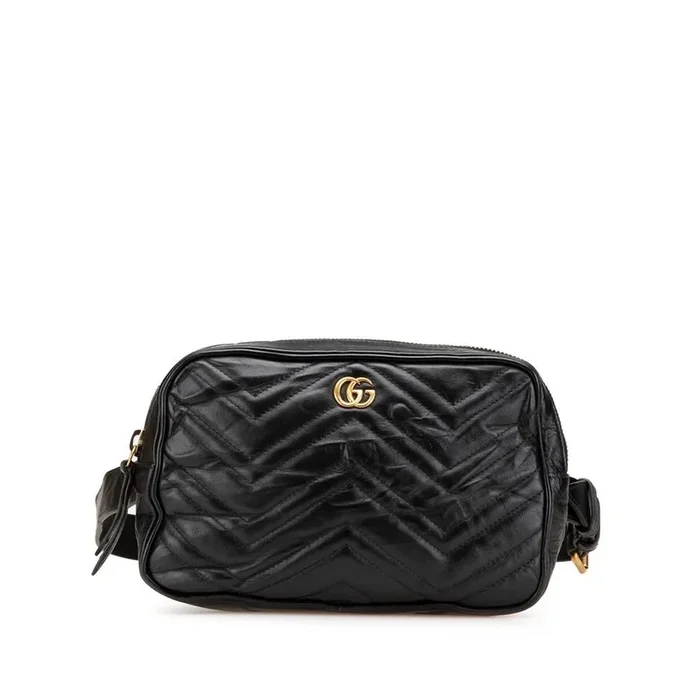 Preloved Quilted Belt Bag- Black