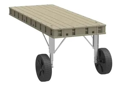 Premium Aluminum Frame Roll In Dock 4‘x10‘ w/ Resin Top