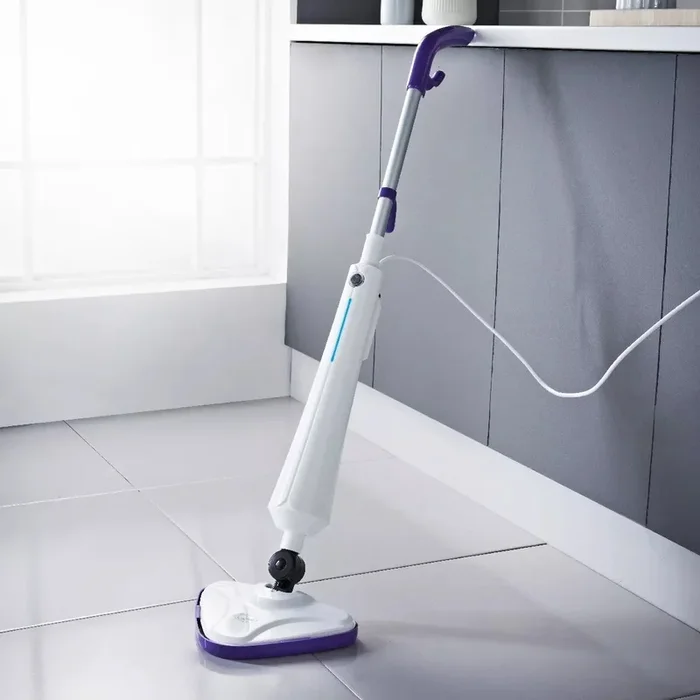 Quest Electric Steam Mop with Microfibre Triangular Mop Swivel Head 350ml