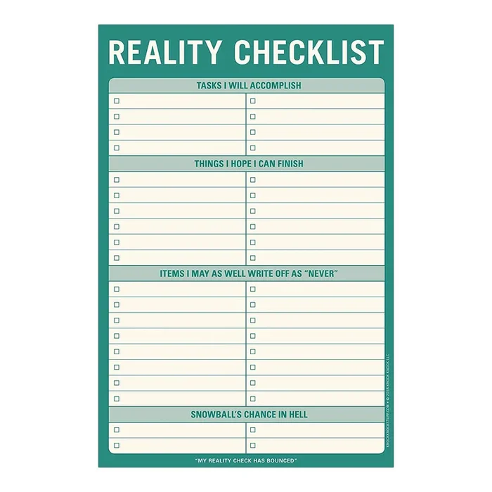 Reality Checklist Pad
