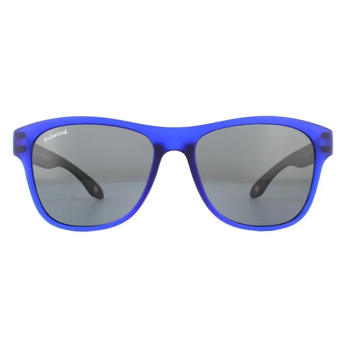 Rectangle Blue with Black Rubbertouch Black Polarized Sunglasses