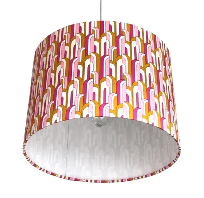 Retro Arch Pink Drum Lampshade