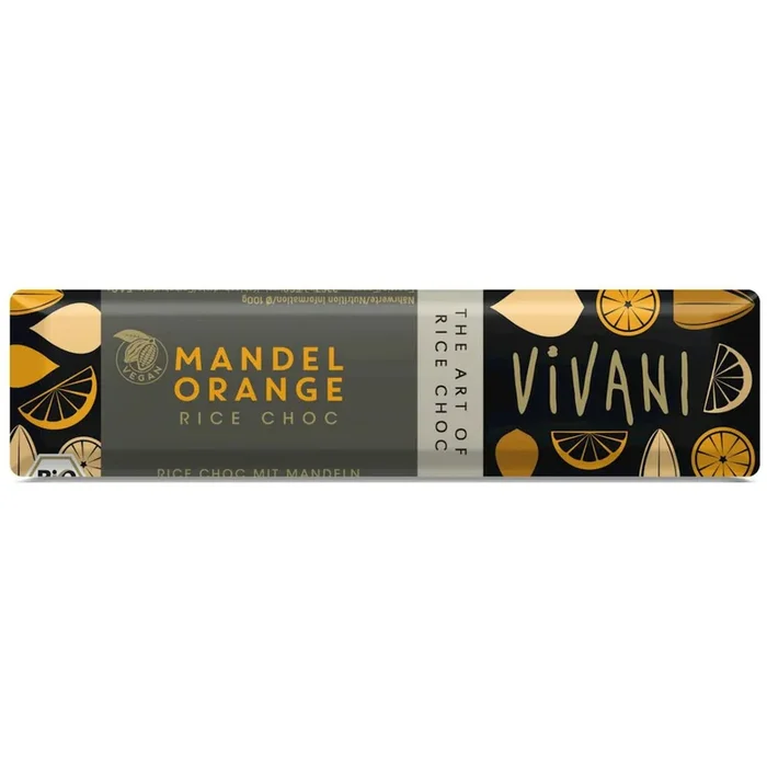 Riegel mit Orange und Mandeln (auf einem Reisgetränk) BIO 35 g – VIVANI