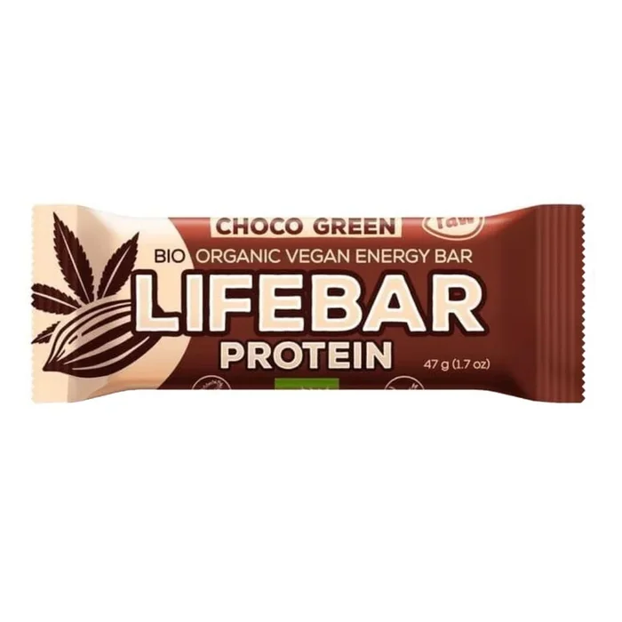Roher Schokoriegel mit Hanfprotein und Spirulina glutenfrei BIO 47 g – LIFEFOOD