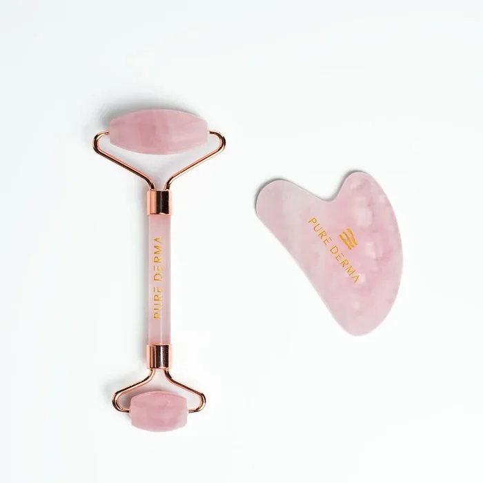 Rose Quartz Gua Sha & Roller Set