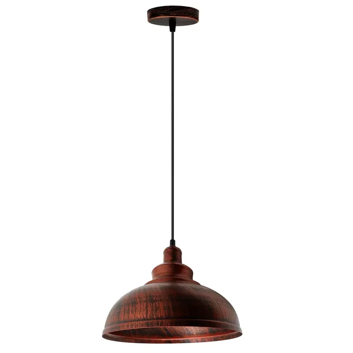 Rustic Red Retro Industrial Metal Dome Pendant Lamp Shade~1680